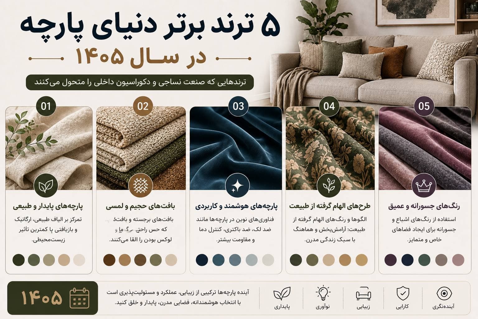 ۵ ترند برتر دنیای پارچه در سال ۲۰۲۶